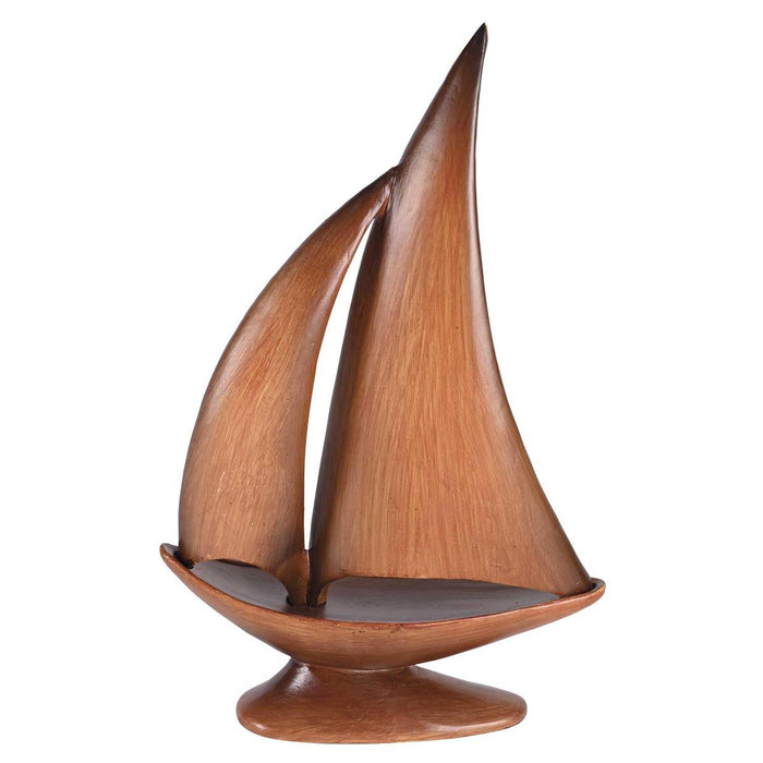 Sailboat Be Still 8.5"  Wood  Tone Resin