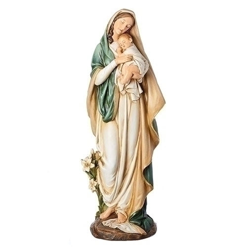 Statue Madonna and Child with Lilies