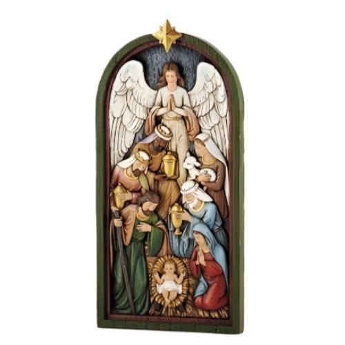 Nativity Color Stone Resin Plaque