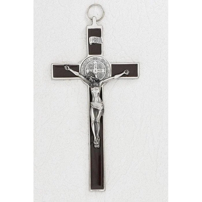 Enamel St Benedict Crucifix 8" High