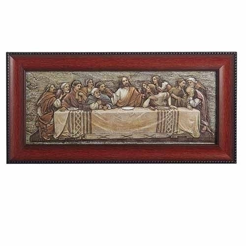 Last Supper Framed Plaque 7" x 14"