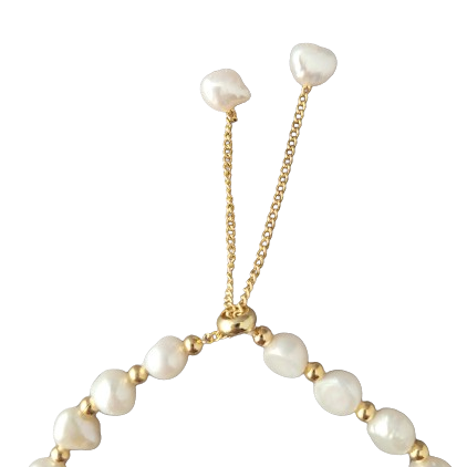 Child's Bracelet Crucifix Medal 6mm White Pearl with Gold Plate