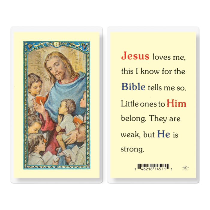 Jesus Loves Me Holy Card