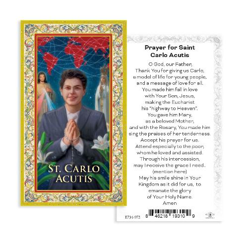 Holy Card Prayer for St Carlo Acutis Paper