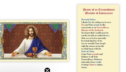 Holy Card - Christ Eucharist