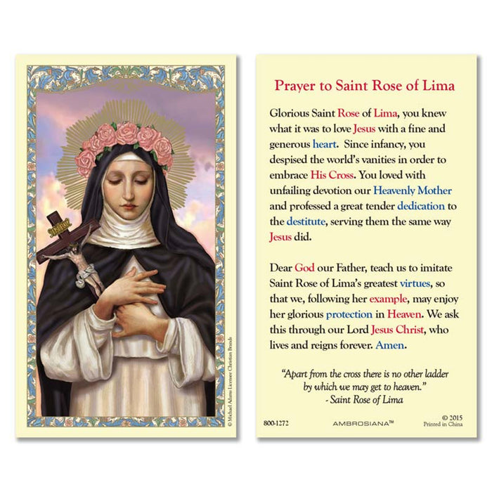 HOLY CARD - ST ROSE OF LIMA