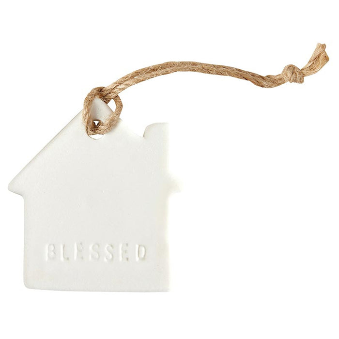 Ceramic Home Ornament In Wood Box "Blessed"