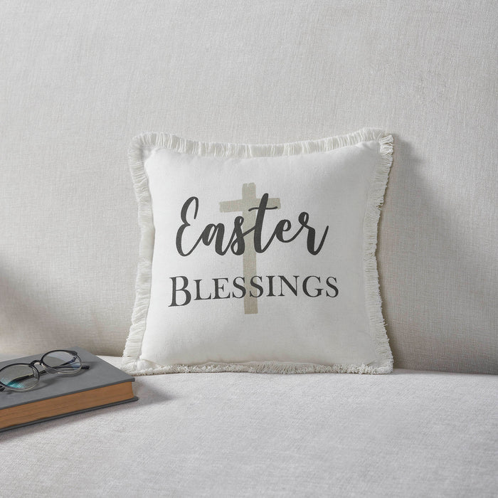 Easter Blessings Cross Pillow 12" x 12"