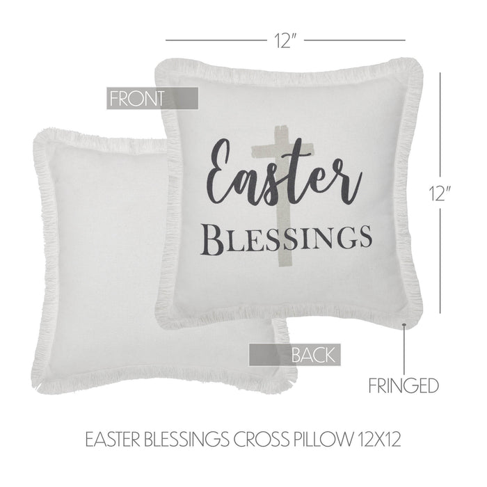Easter Blessings Cross Pillow 12" x 12"