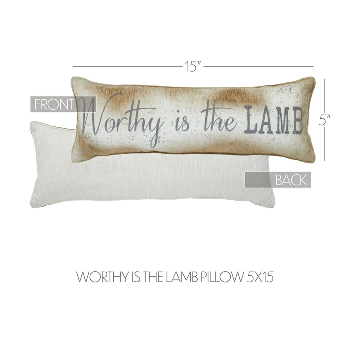 Worthy is the Lamb Pillow 5" x 15"