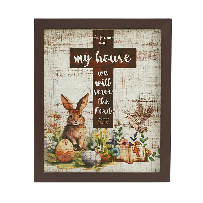 Bunny and Cross MDF Wall Sign 12" x 10"