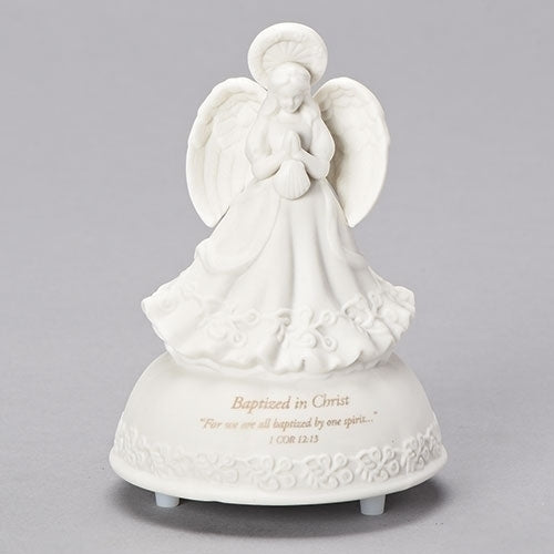 Baptism Porcelain Angel Musical Figure: Plays Children's Prayer