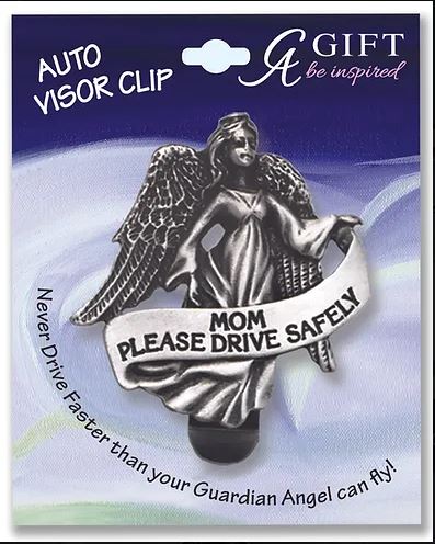 MOM DRIVE SAFELY - ANGEL VISOR CLIP