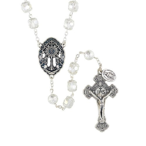 Adoration Rosary with Austrian Crystal and Silver Beads