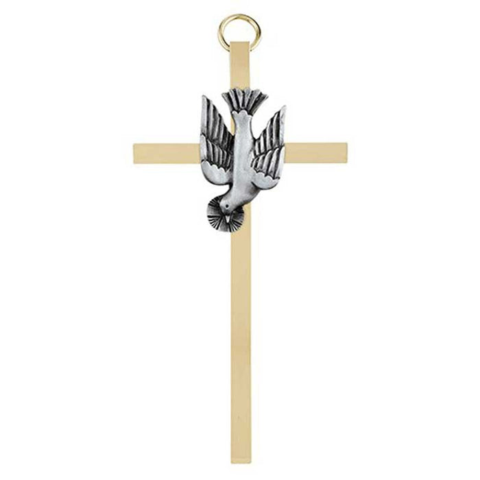 Confirmation Cross 4.25" H Brass with Holy Spirit