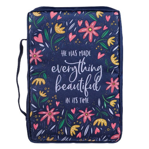 Bible Cover (M) "Made everything Beautiful" in Navy