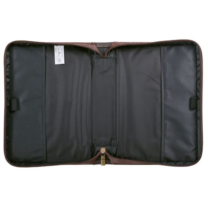 Bible Cover (M) "Strength and Defense" Walnut-Brown Faux Leather