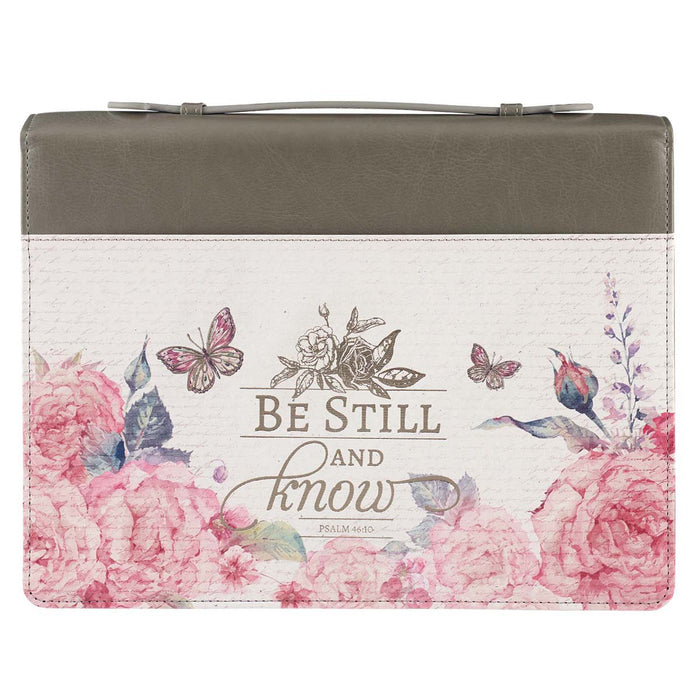 Bible Cover (M) "Be Still & Know" Faux Leather