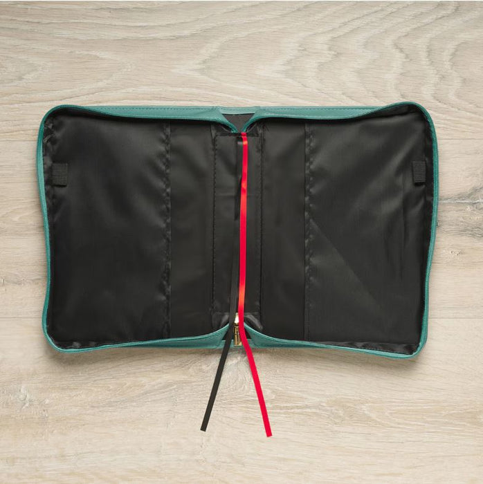Bible Cover (M) "Be Still and Know" Teal Faux Leather