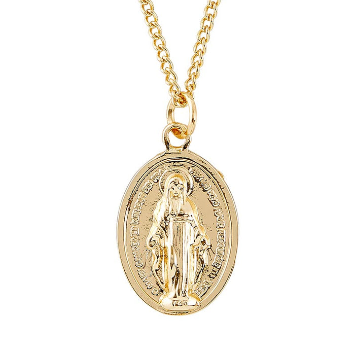 MIRACULOUS MEDAL - GOLD PLATE ON 18" CHAIN