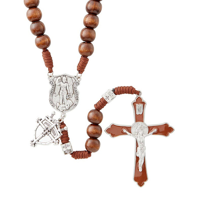 Rosary Brown Saint Michael Paracord