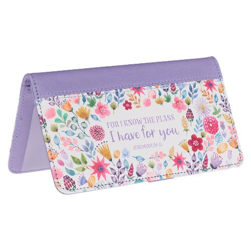 Checkbook Cover "The Plans I Have for You" Bright Floral