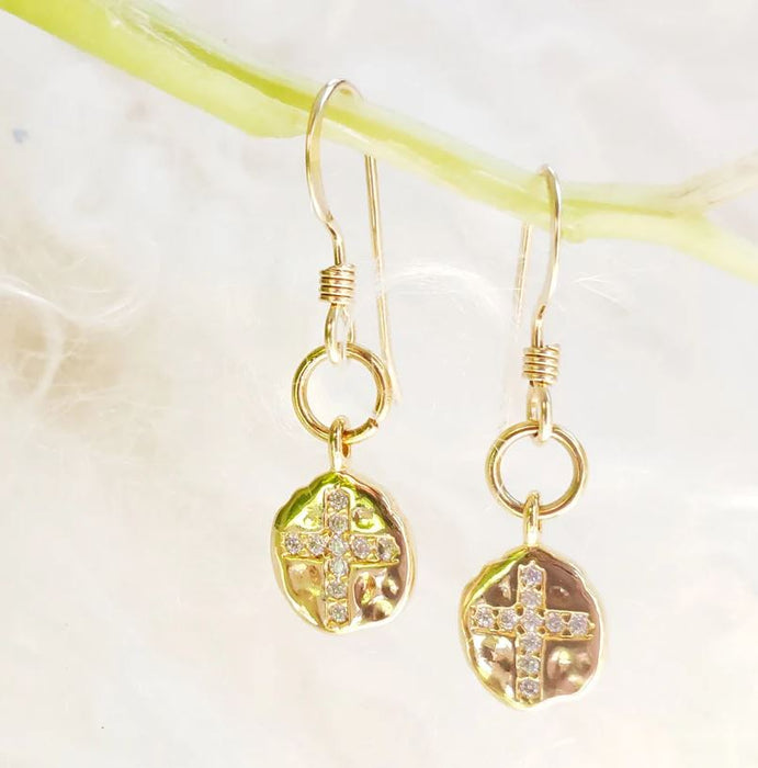 Cross Earrings Gold