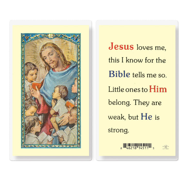 JESUS LOVES ME HOLY CARD