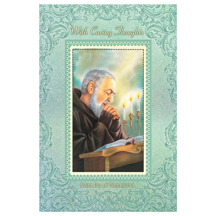 Greeting Card Caring Thoughts St Padre Pio