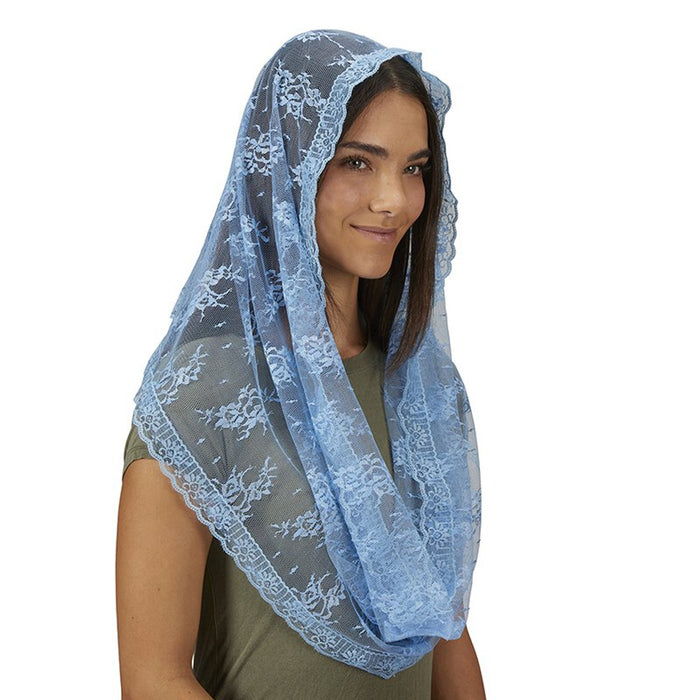 Light Blue Infinity Chapel Veil