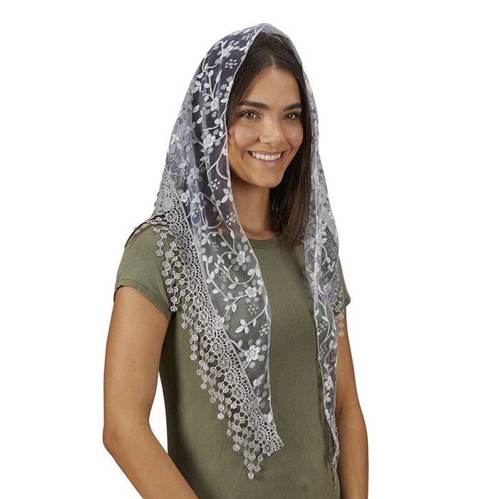 Gray Chapel Veil with Tassels