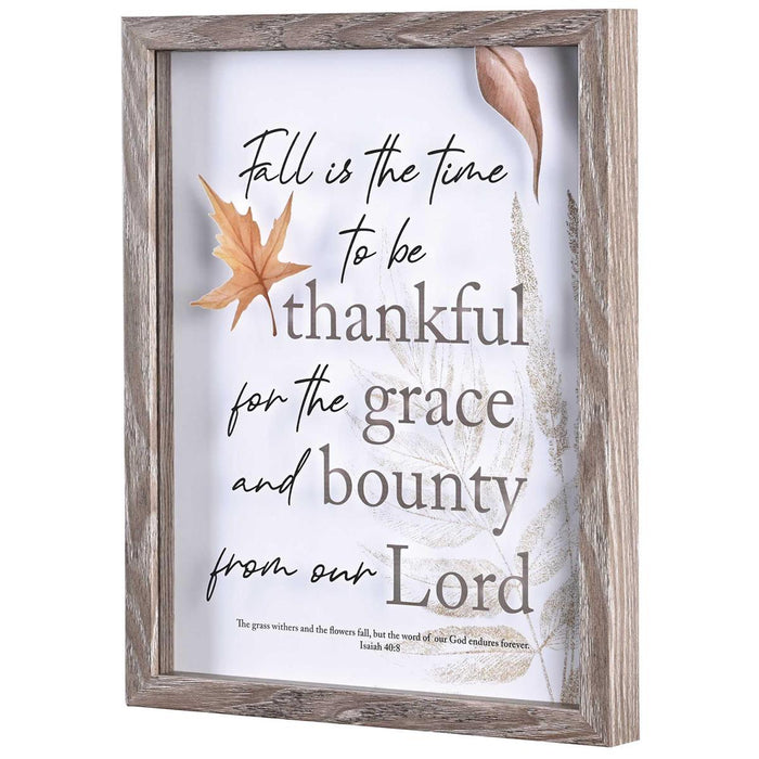 "Fall is the Time to be Thankful" on Glass in 11  x 14 Frame