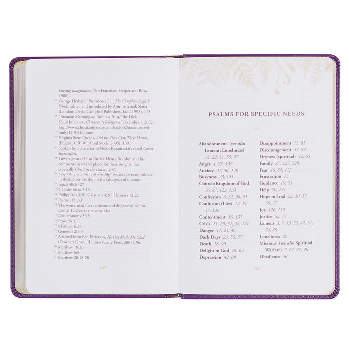 Praying the Psalms Purple Faux Leather