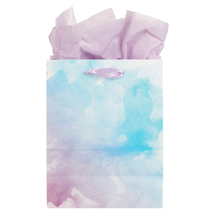 Gift Bag (M) Be Still & Know Lilac and Blue Watercolor