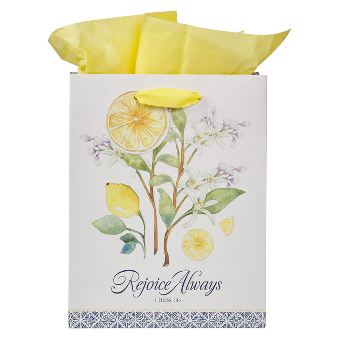 Gift Bag (M) Rejoice Always White Lemon