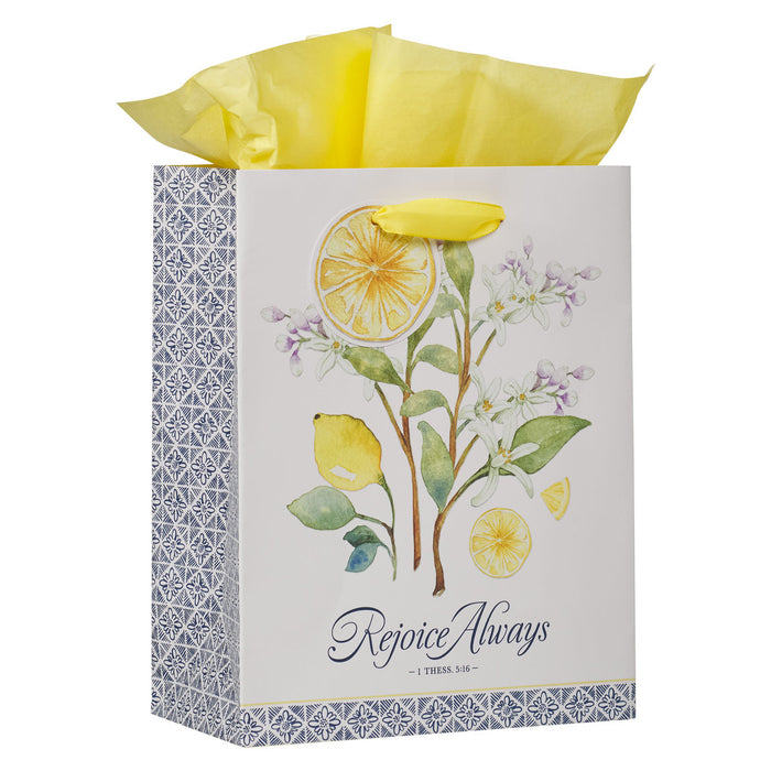 Gift Bag (M) Rejoice Always White Lemon