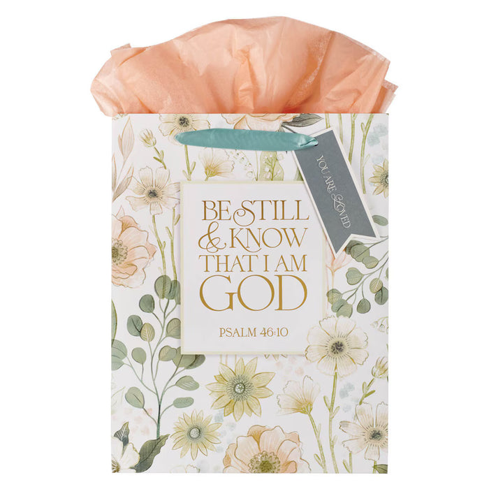 Gift Bag (L) Be Still Teal Meadow