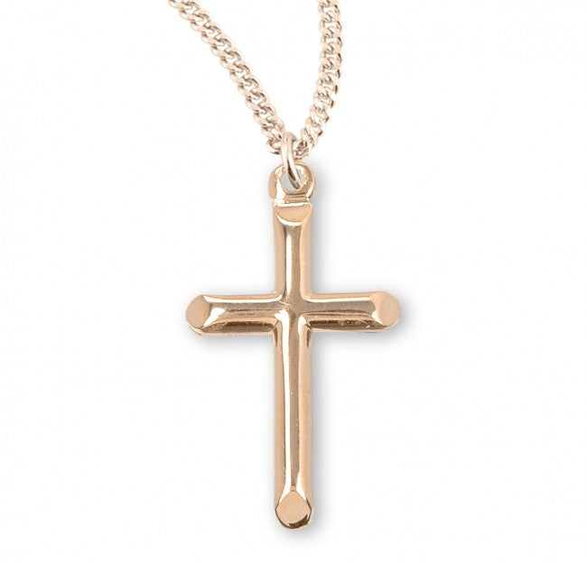 Cross 16kt Gold over Sterling High Polished on 18" Chain