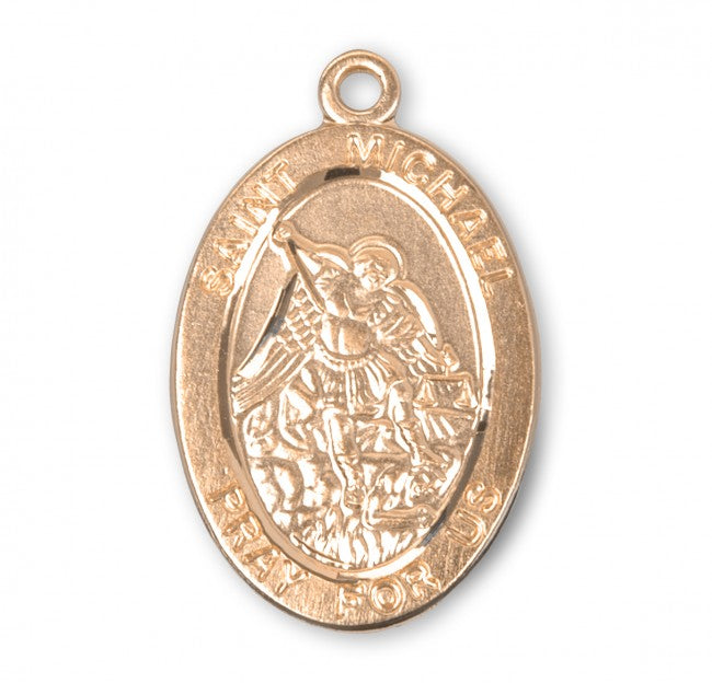 St Michael 16kt Gold Over Sterling on Oval 20" Chain