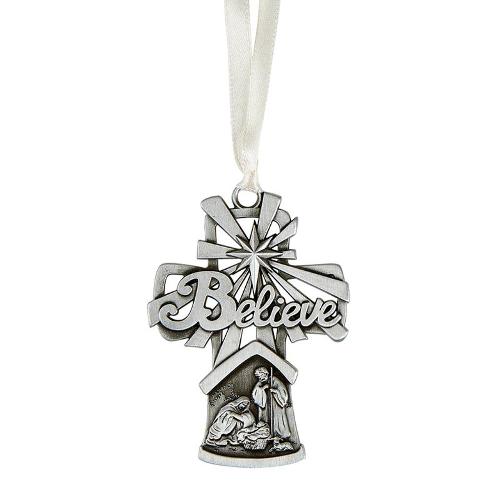 Ornament "Believe" Nativity Scene Metal