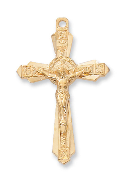 CRUCIFIX - 1.5" GP - ENGRAVED - 24" CHAIN