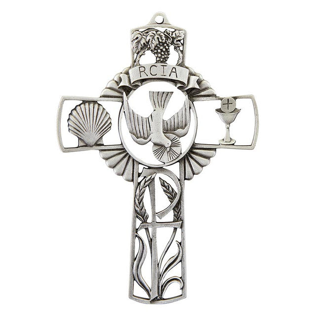 RCIA WALL CROSS 5" PEWTER