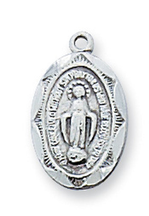 MIRACULOUS MEDAL STERLING SILVER ON 13" CHAIN