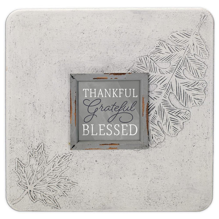 Wall Plaque Thankful, Grateful, Blessed 5" x 5"