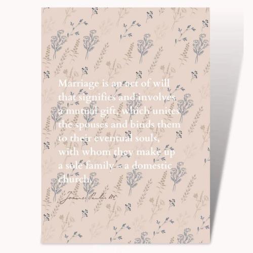 Sacrament of Marriage Card Pope St John Paul II Quote