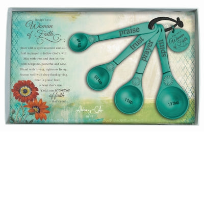 MEASURING SPOONS - WOMAN OF FAITH - 4 PIECES