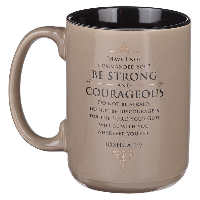 Coffee Mug Be Strong and Courageous Tan