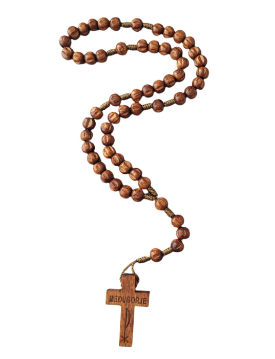 Rosary From Medjugorje Small Light Wood Beads