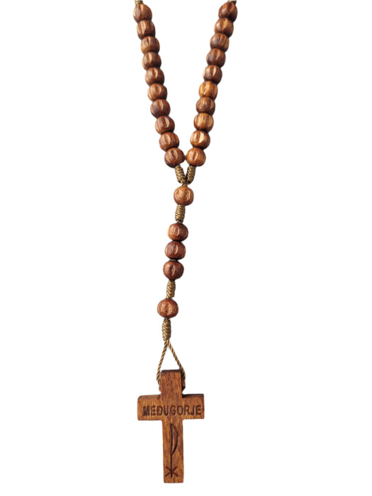 Rosary From Medjugorje Small Light Wood Beads