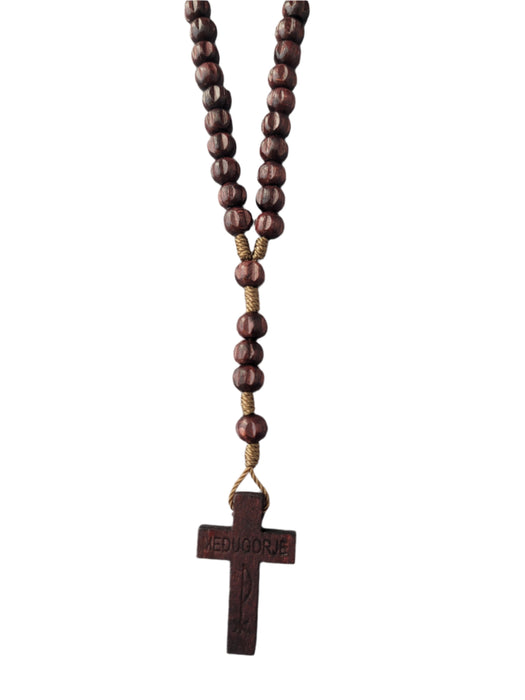 Rosary From Medjugorje Small Dark Wood Beads